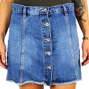 Forever 21 Jean Skirt 28 Button Up Mini Blue